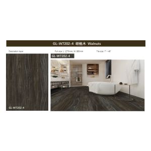 GL-W7202-4 Walnut Vinyl Click SPC Flooring Freely Flowing Style