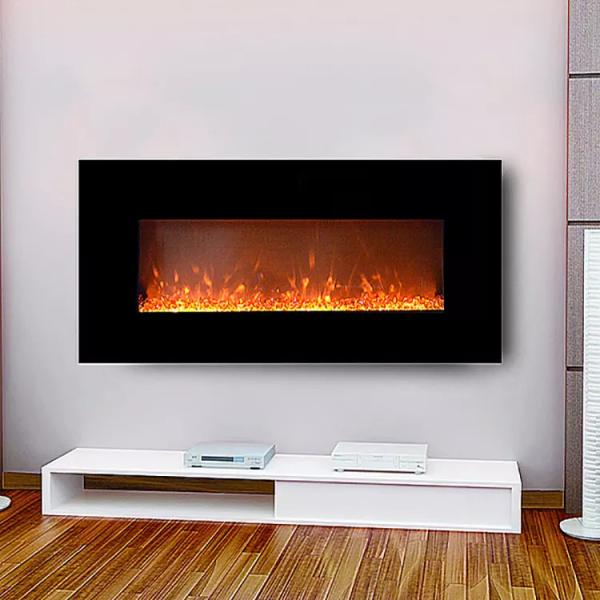 1980mm Artifical Fire Painted Glass Fronted Electric Fireplace New Led