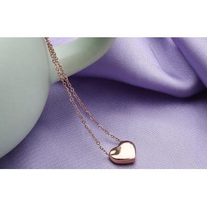 Quality Stainless Steel Necklace Pink Gold 18K Rose Golden Fashion Necklace for sale