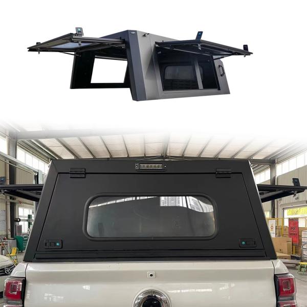JMC DADAO 4x4 Pickup Truck Canopy High- Black Powder Coated Truck Camper Semi-High Bed