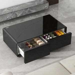 Coffee Table with Frozen Storage Drawers and Wireless Charging PRIMST Smart