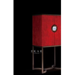 Antique Style Furniture With Metal Base Storage Cabinet W003H16