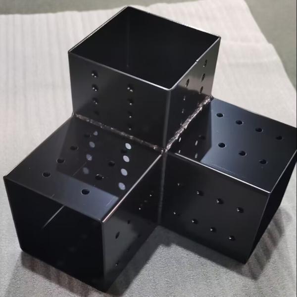 Wood Construction Black Electrophoretic Paint Spraying Metal Hardware Kit Pergola Extension Frame Corner Brackets