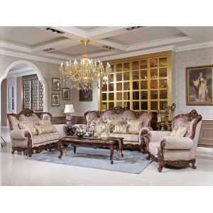 Luxury European palace fabric sofa villa luxury solid wood carved sofa for home