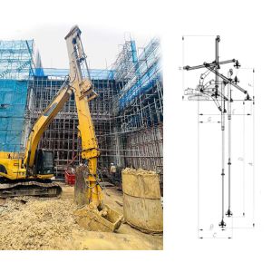 3 Sections 0.4-2.5cbm Bucket Capacity Telescopic Excavator Dipper Arm BS900E