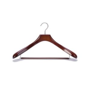 Glossy Luxury Wooden Coat Hangers For Men'S Suit / Pants / Jacket Customized