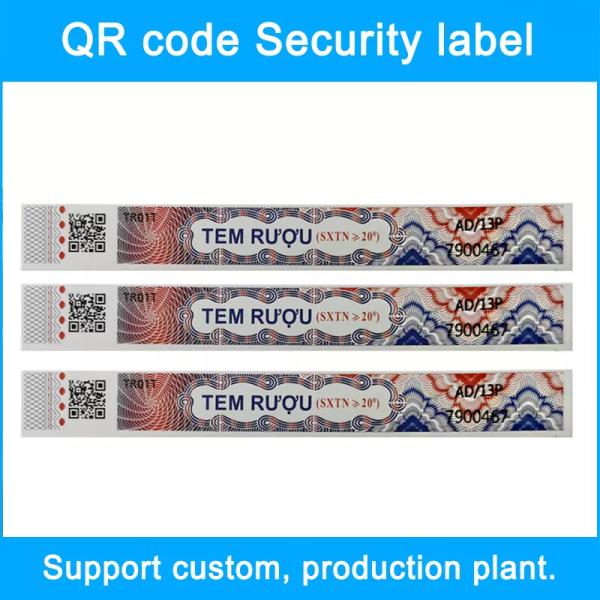 Buy Anti Counterfeit Label with Silkscreen Offset and Digital Printing Options Customized at wholesale prices