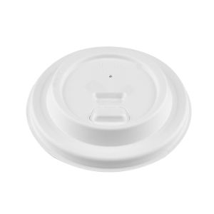 80mm Cup Cover Hot Molded Biodegradable Bagasse Pulp Sugarcane Coffee Cup Cover