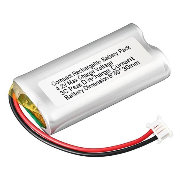 Buy Compact Rechargeable Battery Pack 4.2V Max Charge Voltage 3C Peak Discharge Current Battery Dimension 8*30*30mm with PCB at wholesale prices