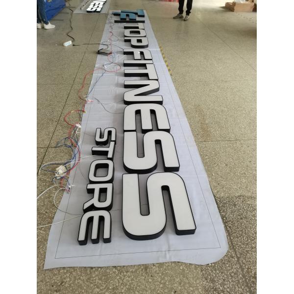 TUV RoHS 3D Gold Letters , Outside Building Illuminated Acrylic Letters