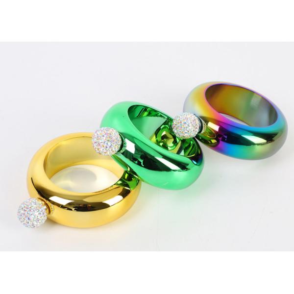 Ladies Outdoor Customized Alcohol Flask Bracelet Paste Drill Round Style