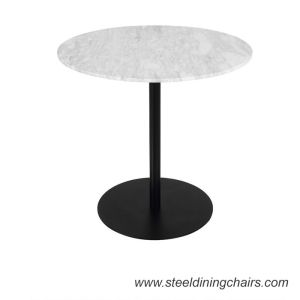 Furniture Restaurant Round SGS ss201 White Marble Top Coffee Table