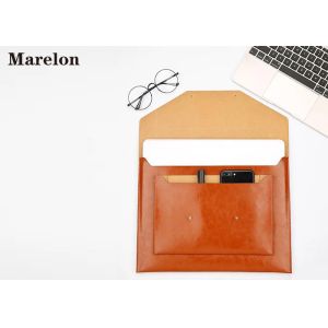 Apple Wallet Ipad Felt Tablet Case , Leather Laptop Sleeve Case Stand Cover