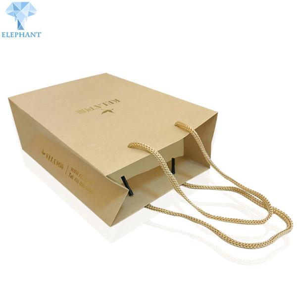Buy 3 Layer Personalized Brown Gift Bags With Handles Tea Packaging at wholesale prices
