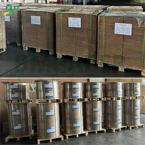 50gsm 60gsm 70gsm Lightweight Tear-Resistant Brown Striped Kraft Paper One Side Gloss Excellent  For Flower Packaging Bread Packaging