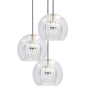 G9 Iron Double Glass Pendant Light Modern Electrophoresis Gold