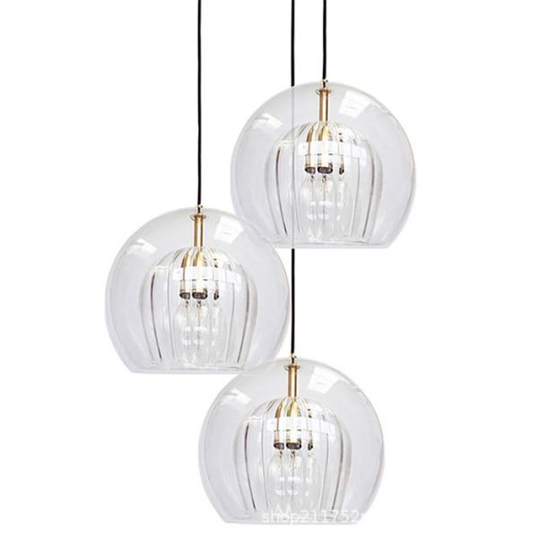 Buy G9 Iron Double Glass Pendant Light Modern Electrophoresis Gold at wholesale prices