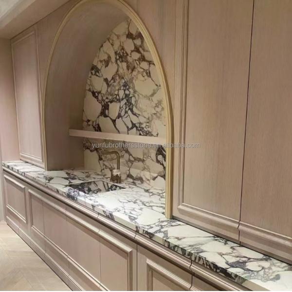 Modern Calacatta Viola Marble Vanity Sink for Big Slab Kitchen Countertops and Sinks