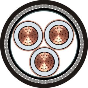 High Voltage XLPE Insulated 3 Phase Armoured Cable With Copper Tape Screen