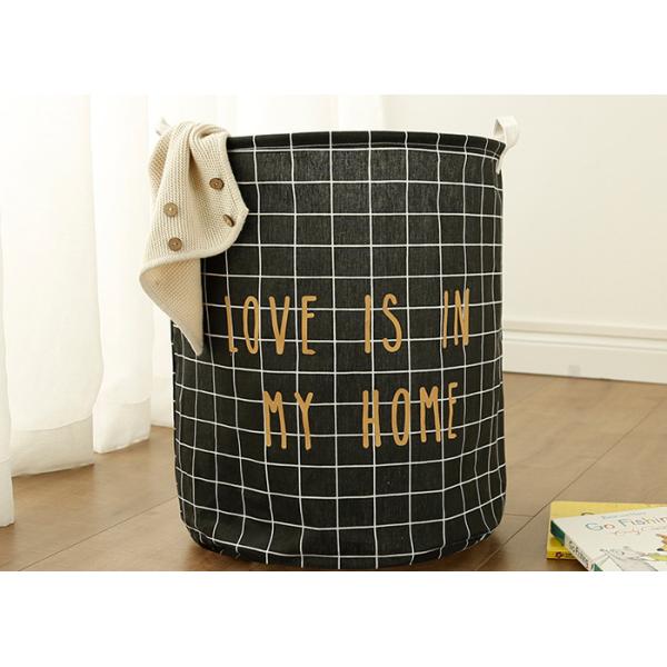 Puting Foldable washing laundry clothes basket toy storage bag large box customized Black plaid love is in my home