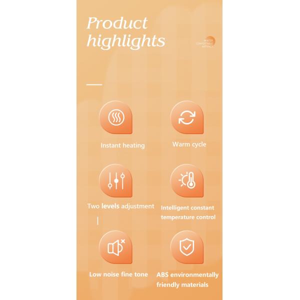 Silk Screen Printing Portable 1200W Electric Fan Heater for Home Space in Winter