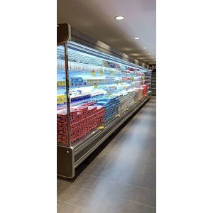 Painted Steel Multideck Open Chiller , Supermarket Dairy Display Fridge