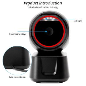 2D QR Desktop Barcode Scanner for Bill Payment Exterior Dimensions 158mm*92mm