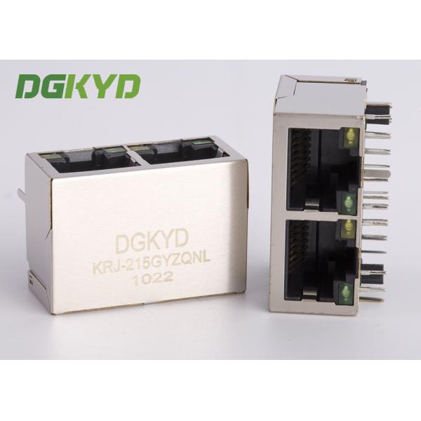 Buy 2 Port Integrated magnetics 8P8C RJ45 Ethernet Connector with G/Y Led for Switch at wholesale prices