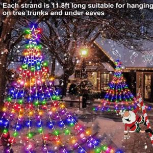 Waterproof Outdoor Halloween Christmas Ornaments Star Wire Lights Multicolor