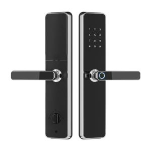 Apartment Anti Peep Digital Door Lock Tuya App Code Fingerprint Keyless Handle