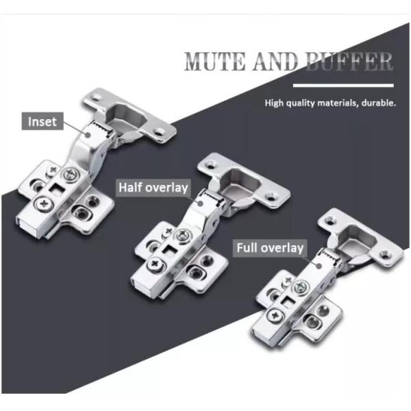 Soft Closing 35mm Cup Butterfly Plate Cabinet Door Hinges 3D Clip On Hydraulic Hinge