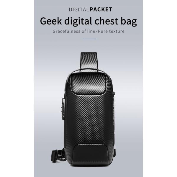 OEM/ODM Carbon Fiber Streamline Anti Theft Sling Bag Rainproof