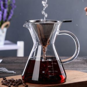Funnel Shaped Lead Free Borosilicate 500ml Coffee Glass Pot