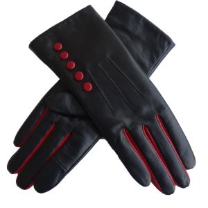 China Wholesale hot sale women genuine leather driving gloves with button on sale