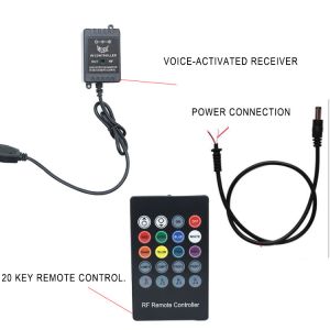 Colorful Voice Control Ambience Car Headlight Led Strip Decorative RF Rgb 5050