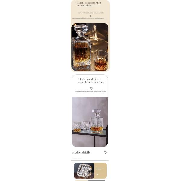 Lead-Free Crystal Decanter for Whisky Cocktails Elevate Your Drinking Experience