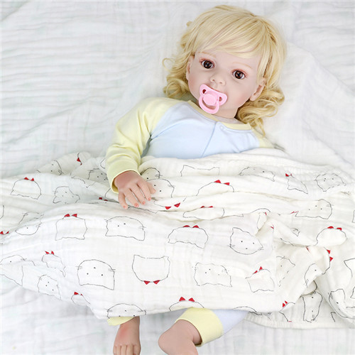 MBB 020 Neutral Muslin Baby Blankets Large 47 * 47 Inches For Boys / Girls