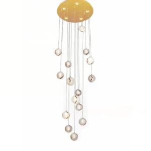 Villa Hotel Loft Staircase Hanging Light Fixture Design Modern Acrylic