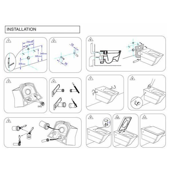 Sanitary ware stock wall mounted wc 535*344*360mm Size SWA925
