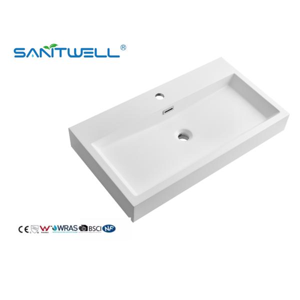 Wholesale China SW6002-765 Suppliers Stone Basins Glossy White Various Sizes Customized Washing Hand Basins