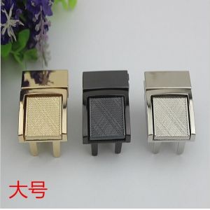 Bag hardware zinc alloy gold metal press locks for laptop bags