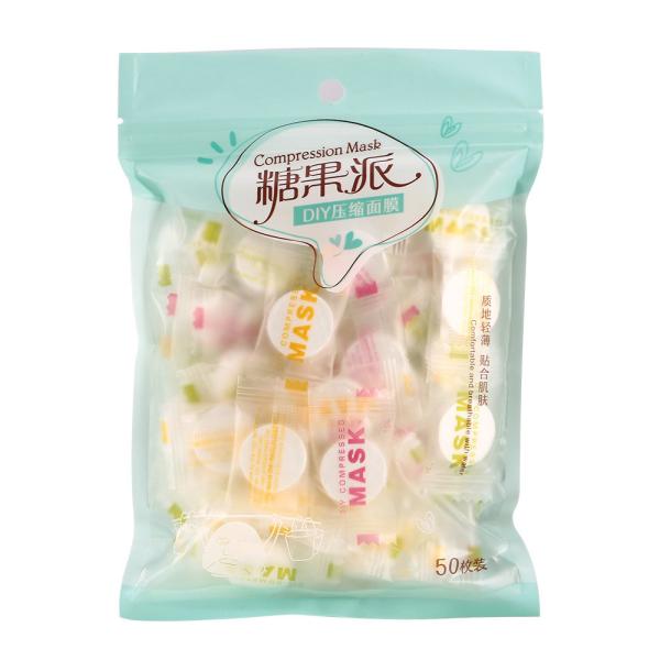 Non Woven Fabric Silk Face Mask / Compressed Facial Mask Easy Carry Ultra Thin