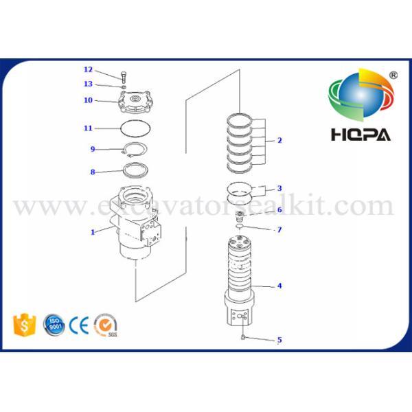 Swivel Joint 703-09-00120 For Komatsu PC200-6 Excavator 703-09-33230 Seal Kit