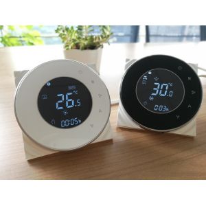 Round Fan Coil Unit Thermostat With Modbus Control 2 Pipe 4 Pipe Cooling /