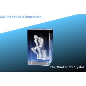 The Thinker 3D Crystal/3d laser crystal rectangle/crystal cube/3d crystal blocks