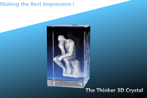 Buy The Thinker 3D Crystal/3d laser crystal rectangle/crystal cube/3d crystal blocks at wholesale prices