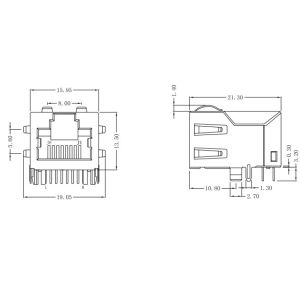 6605841-1 Magnetic RJ45 Jack LPJ16664CNL 10/100Base-T Connectivity