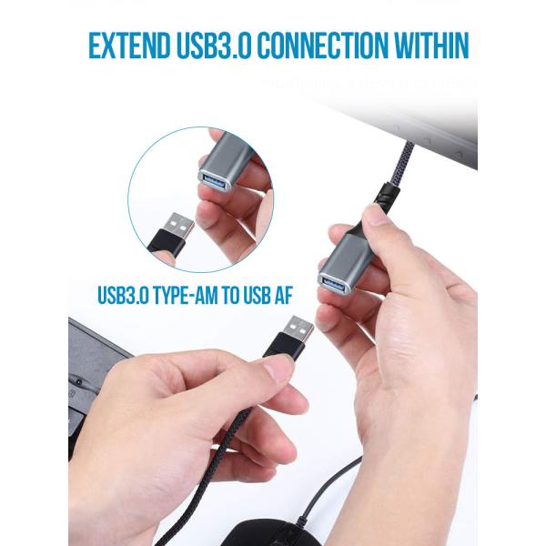 5Gbps Data Transfer USB Data Extension Cable Type A Male to Female