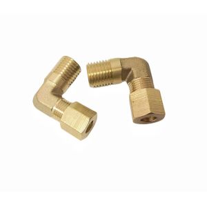 China Brass 90 Degree Elbow Fitting Compression 1/4x1/4 NPT on sale