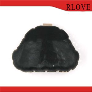 Ladies purse leather product gold color evening bag box metal frame